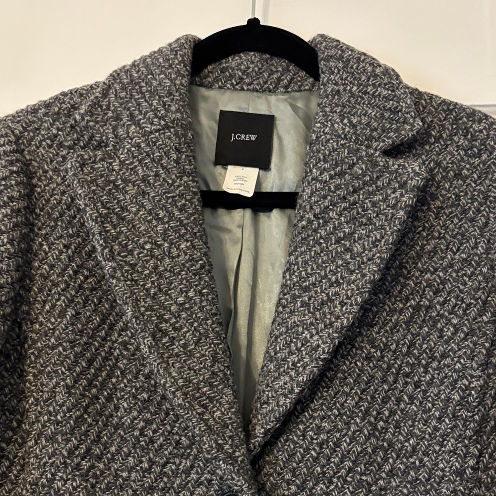 J. Crew Charcoal Textured‎ Pea Coat. EUC - Picture 8 of 10